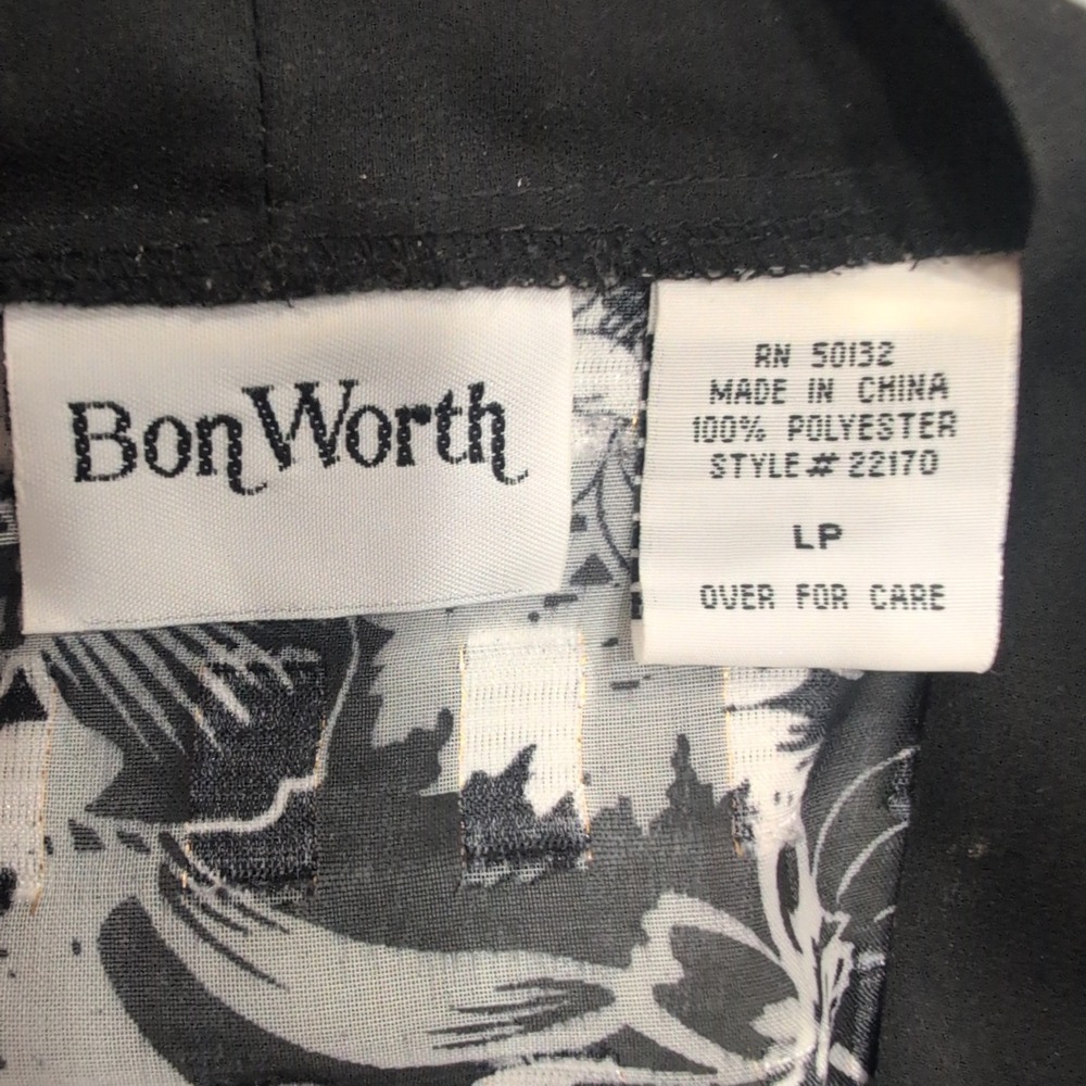 Bon Worth Black Floral Print Kimono Cover Women LP - Picture 2 of 3